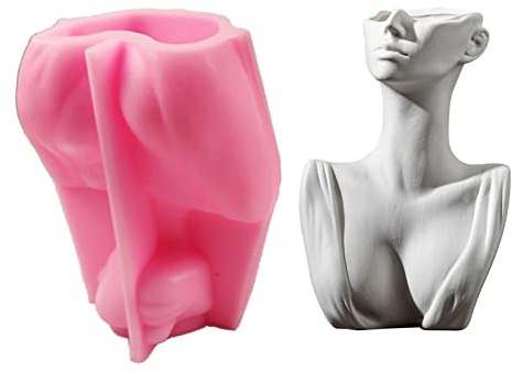 LUCKGONI 3D-Gießform aus Kunstharz, Gips, Zement, Beton, Blumentopf, für kreative abstrakte menschliche Körper, Silikonform, DIY-Gussform
