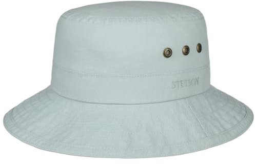Stetson Reston Freizeithut Damen/Herren (Kophöhe ca. 9cm) - Schlapphut aus Bio-Baumwolle Packable - Baumwollhut mit 40-fachem UV-Schutz - Frühjahr/Sommer Mint L (58-59 cm)