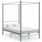 ShGaxin Himmelbett, Bett, Bettgestell, Jugendbett, Schlafzimmer Bett, Bed Frame, Grau Metall 120x200 cm