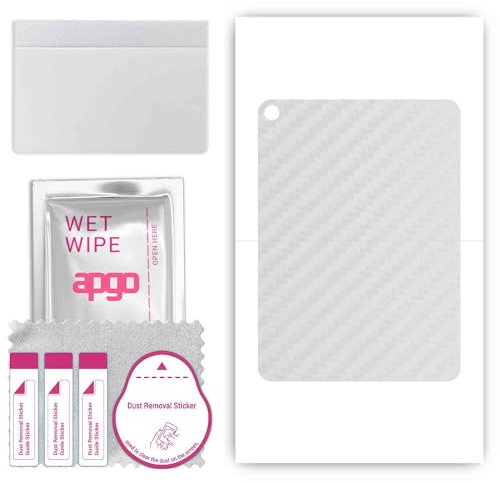 apgo skin sticker film foil vinilo lámina para la parte posterior del teléfono inteligente para Apple iPad Air (2019) Carbono transparente