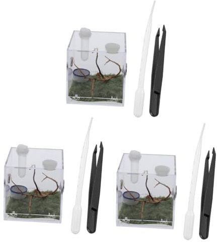 BESPORTBLE 3 Sets Springspinne Zuchtbox Schlangengehege Spinnengehege Reptilienterrarium Springspinne Vivarium Eptiltank Schlange Terrarium Spinnenhabitat Käfig Schneckentank Acryl