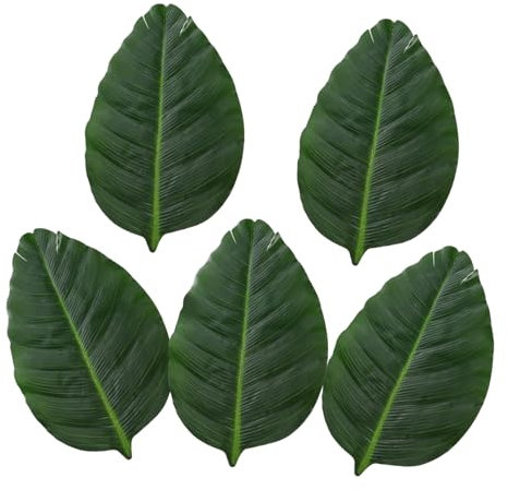 PRETYZOOM 5St Simuliertes Bananenblatt Monstera- Desktop-Cup-Kissen trendiges bürodeko büro Dekoration Slice Heimdekoration Blatt Tischsets Blatt-Design-Untersetzer Green