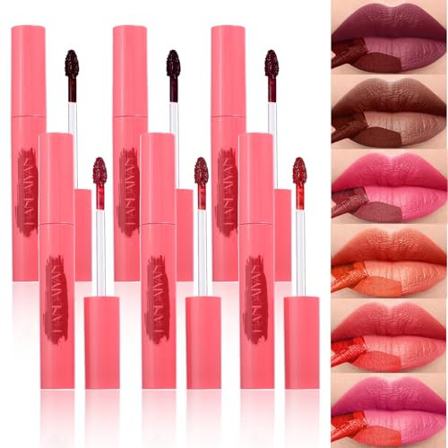 BeauFairy 6 Colores Despegar La Mancha de Labio, Lip Tint Peel Off,Tattoo Magic Color Lip Gloss Sets, Tinte de Labios Resistente al Agua, Lipstick Larga Duración para Mujeres Niñas, Lip Tattoo 179