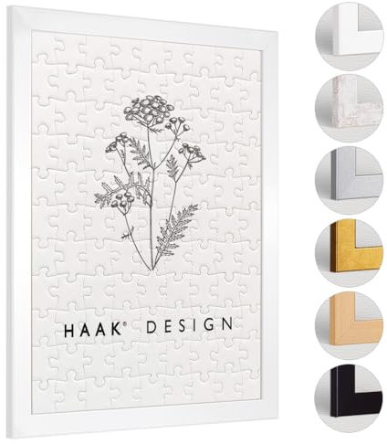 Haak Puzzlerahmen Lavanda Weiß (Hochglanz) 36 X 48 cm (ca. 500 Teile) Bilderrahmen Rahmen für Puzzle