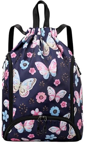 Sportbeutel Damen Große Turnbeutel Wasserdicht - String-Rucksack Beutel Rucksack mit Verstellbar Tunnelzug Turnsack Faltbar - B29081