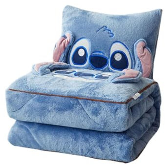 Generisch S-titch Kissendecke 2 in 1, flauschig weiches Reisekissen,Plüschdecke für TV-Sofa, Büro, Schlafdecke,S-titch Decke 2 in 1,Geschenk für Jungen,Mädchen,Freunde und Familie- (Offen 105 * 145CM)
