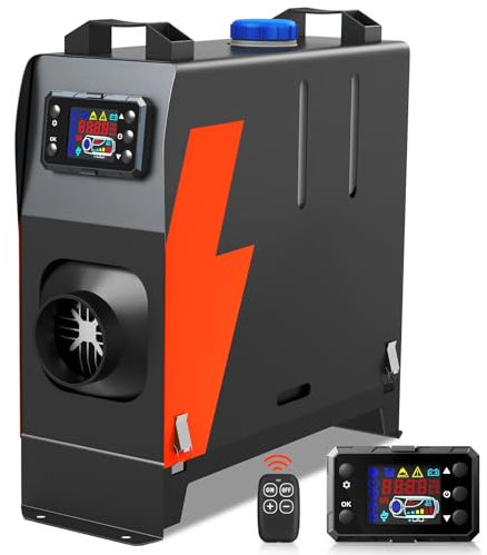 HCALORY (KROAK) 12V/24V Standheizung Diesel, 8KW Bluetooth Luft Dieselheizung, 0,15-0,44 L/h Air Diesel Heizung, Tragbare All in One Diesel Heater für Auto RV LKW Wohnmobil