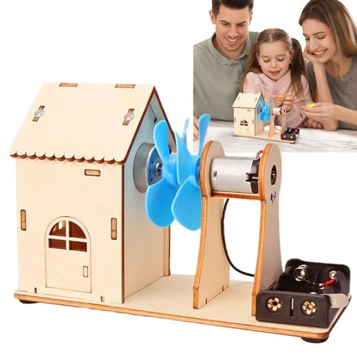 Kit de manualidades para generador de turbina eólica,Kit de manualidades para generador de turbina eólica,Kit de educación científica | Modelo de generación física, juguete eléctrico de turbinas eólic