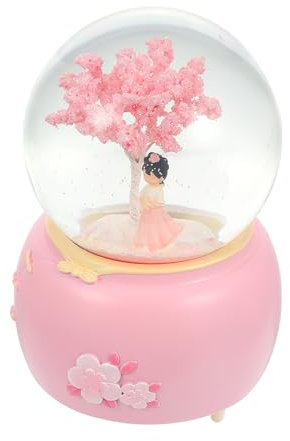 Amosfun Antiker Stil Mädchen Kristall Spieluhr Vintage Taufgeschenk Auto Schneefall Großformat