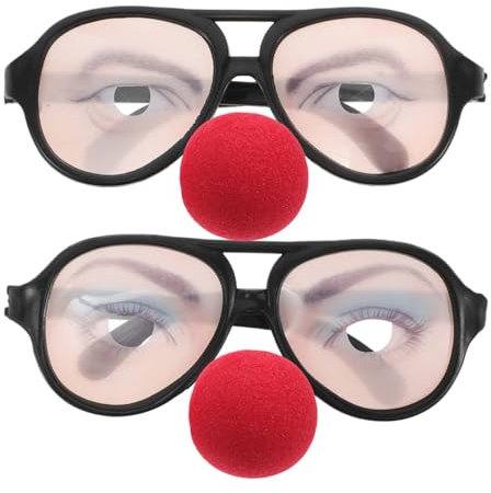 MOTHNUR 2stücke Lustige Brille Mit Nase Prank Brille Für Männer Und Frauen Einzigartiges Design Für Halloween Partys Und Fotos Spaßbrillen Für Jeden Anlass Universalgröße