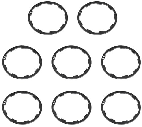 PEPWE 8 Stück Fahrrad-Innenlager-Dichtungen, Ersatz-Fahrrad-Tretlager-Unterlegscheibe, Aluminium-Legierungen, Schwungräder, Naben, Abstandshalter