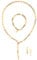 THIORA 'Island Links' Gliederketten Set Gold Damen | Edelstahl Kettenglieder | Kette Armband Ohrringe Schmuckset