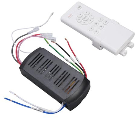 Sxhlseller Kit de Télécommande de Ventilateur de Plafond Universel, Contrôle à 6 Vitesses avec Une Gradation Légère, Télécommande et Récepteur pour Lampe à Fans de Plafond