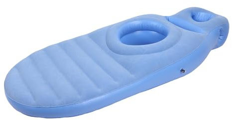 Sorandy Ganzkörperkissen mit Bauchloch, Ganzkörper Mutterschaft Aufblasbarer Poolluftbett mit PVC Material, Stütze für Babybauch für Schlaf und Pool schwimmende Stütze und Komfort (Blue)