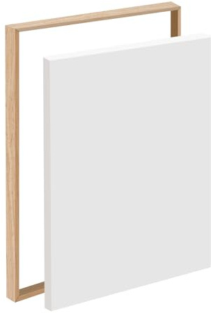 BTSAE Schattenfugenrahmen 60x80 cm, Aluminium Rahmen für Leinwand, Ohne Bohren Montage, Leicht abnehmbar für Motivwechsel, Schwarz Bilderrahmen für Leinwand/Keilrahmen (Holzfarbe, 60 x 80 cm)
