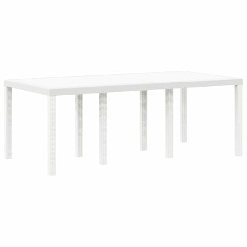 Tomostar Garten-Esstisch, Outdoortisch, Gartenmöbel, weiß, 200 x 100 x 73 cm, Polyrattan