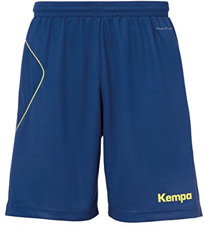 Kempa Herren Curve Shorts, deep blau/Fluo gelb, XL
