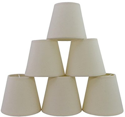 Doooitlight Set mit 6 Clip-Lampenschirmen für Lampen, Leuchten, Kronleuchter silber