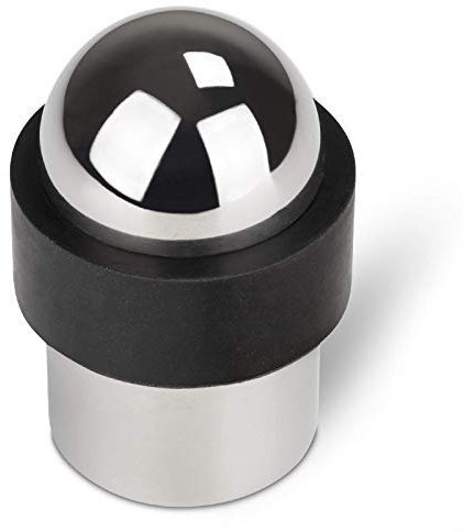 1 x SOTECH Bodentürstopper POLL echt Edelstahl poliert massiv Ø 35 mm für schwere Türen geeignet/Türstopper für Bodenmontage
