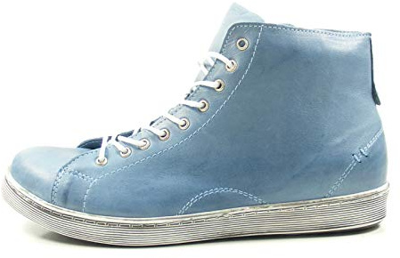 Andrea Conti Damen High Sneaker Leder Blau-weißSneaker