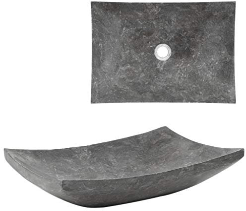 Festnight Waschbecken Marmor Handwaschbecken Waschschale für Badezimmer - 50×35×12 cm Marmor Schwarz