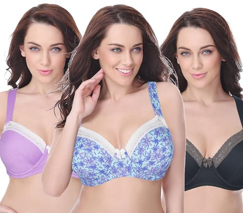 Curve Muse 3 Soutien-Gorge Non doublé Balconnet-Gris,Lavande,Bleu-90D