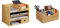 Relaxdays Schreibtisch Organizer, Briefablage A4, Notizzettel und Stifte ordnen, 26 x 33 x 24 cm & Schreibtischorganizer Bambus, Stifteköcher, 4 Fächer, natürliche Maserung, 12 x 25 x 18 cm, natur