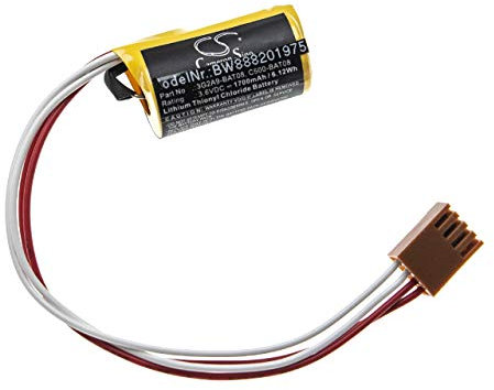 vhbw Batterie kompatibel mit Omron C60P, C60K, CQM1, C60PF, CV1M, CV1000, CVM1D, CV500 PLC Programmable Logic Controller (1700 mAh, 3,6 V, Li-SOCl2)