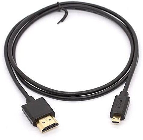HTGuoji Micro HDMI to HDMI Cable Adapter Support Ethernet 4K 3D Audio Return for Smart Phones, Tablets, Action Cameras, Nikon B500, Raspberry Pi 4 (1 meter)