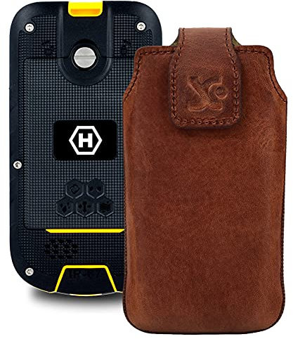 Suncase Original Tasche kompatibel mit Hammer Bow+ Hülle Leder Etui Handytasche Ledertasche Schutzhülle Case in antik Coffee