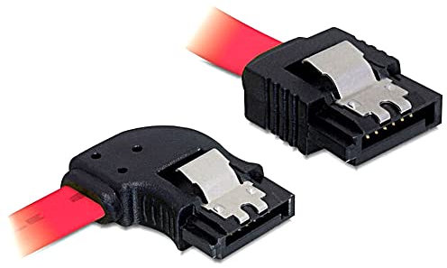 ezqnirk 1pcs 30CM Straight to Left Side Angle 6Gb/s SATA3 Serial ATA DATA cable with latch for PC SATA 3.0 SATAIII 6Gbps Hard Drive Disk/SSD,50cm Left Side Angle