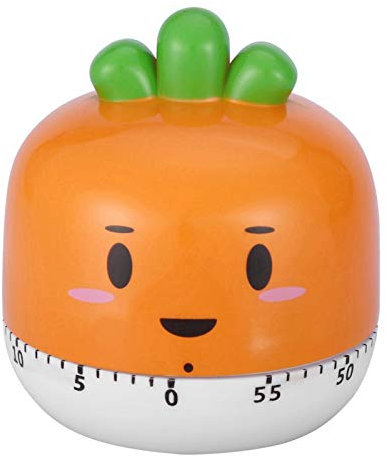 Minuterie Mécanique, Minuterie de Cuisson Manuel en Forme de Fruit de Légume Compteur Ananas Tomate Forme de Carotte Minuterie de Cuisine pour la Synchronisation de la Cuisson(Orange)