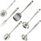 Fackelmann 9990650 Ensemble d'ustensiles de cuisine 6 pièces, écumoire, fourchette, pelle à servir, cuillères, louche, Acier inoxydable, De 28 à 32 cm