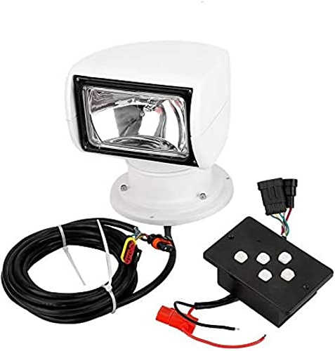 KRASS Faretto Marino, 12V 100W 360 Rotazione Impermeabile Camion Auto Telecomando Proiettore Luce Durevole Lampada da Esterno per Yacht, Guardia Costiera, Polizia Marina, Barche, ECC,Collector88