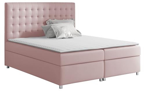 Mirjan24 Boxspringbett Singer mit 2 Bettkasten, Amerikanisches Bett, Continentalbett, Farbauswahl, Taschenfederkernmatratze, Topper, Ehebett, Doppelbett, 3 Größen (Manila 09, 160 x 200 cm)