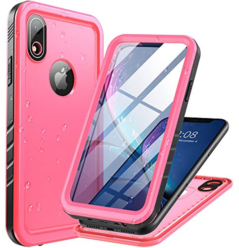 Cozycase for iPhone XR Waterproof Shockproof Case with Screen/Camera Protector - Unbreakable/Heavy Duty/Front and Back Cover【360 Full Body Protective】 Underwater Dustproof Antishock Hard Bumper Black