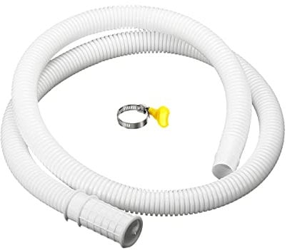 sourcing map Universal Air Conditioner Drain Hose 16mm ID 3.3ft with Clamp for AC Units Washing Machine, White