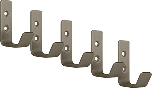 SOTECH 5 x Kleiderhaken Loxten 52 x 20 x 45 mm, Garderobenhaken aus echt Edelstahl gebürstet, Wandhaken mit 3 mm Materialstärke, Jackenhaken mit abgerundeten Kanten