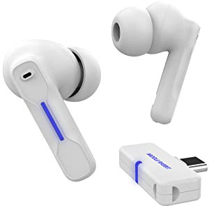 Middle Rabbit SW4 Wireless white Earbuds for PC PlayStation 4,5 Switch Mobile, Gaming Headset with 2.4Ghz Dongle & Bluetooth, 30ms Low Latency with Built-in Mic, noise cancelling in-ear Headphones