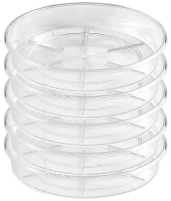 ECOMACETAS FLOWERPOT STORE Platos para Macetas, Platos Redondos de Plástico Transparente para Macetas, Maceteros o Tiestos. (5, 12cm)