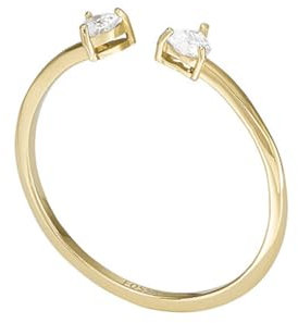 FOSSIL Damen Ringe aus Edelstahl offen, 8, Glänzendes Gold