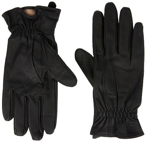 camel active Damen Lederhandschuhe mit leichtem Strickfutter Schwarz, womenswear-M