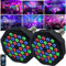 2PCS 36 Par LED Lampe de Scène, Projecteurs RGB avec Télécommande Lumières LED de Scène avec 7 modes d'éclairage pour DJ Disco Bars,DJ,Concerts,Halloween,Noël