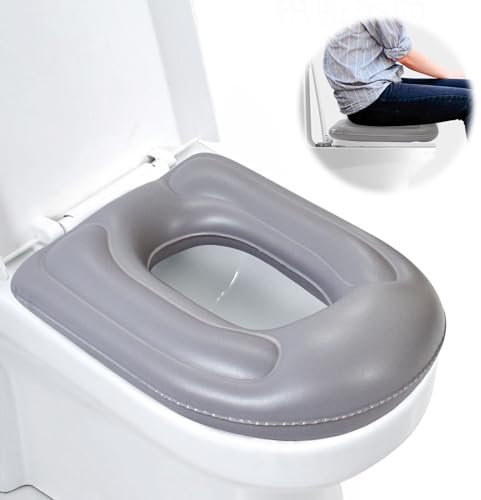 Vegena Cuscino gonfiabile per WC con ventosa, sedile WC regolabile in altezza, impermeabile, per adulti disabili anziani