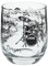 Glas mit Instrumenten und musikalischen Motiven, schwarzer Druck (Schlagzeug), 200 ml