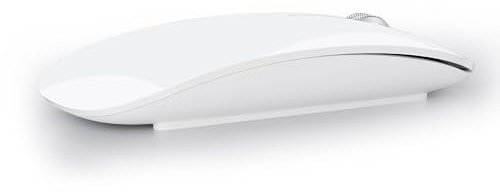 Uiosmuph Bluetooth Maus, Kabellose Maus mit USB-Nano-Empfänger, Tri-Mode (Dual Bluetooth 5.1 + 2.4GHz) Leise Funkmaus Wiederaufladbare für Laptop, PC, iPad, Mac, Weiß