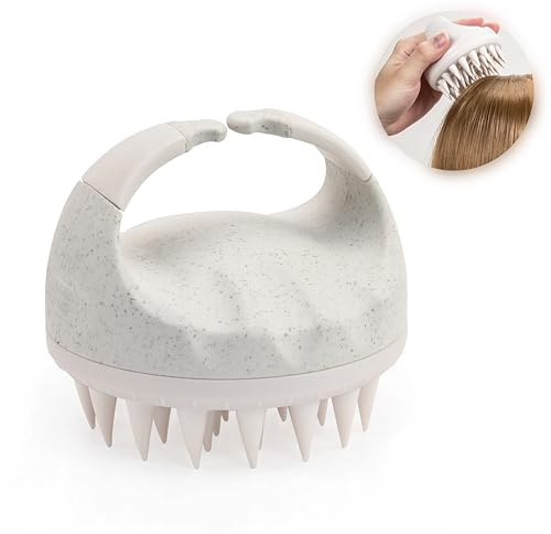 Sanrolax Kopfhaut Massagebürste Silikon Kopfmassage Bürste Scalp Massager für Reduzierung Schuppen und Verbessert die Durchblutung Kopfhaut Shampoo Brush für Nass Trocken Haar