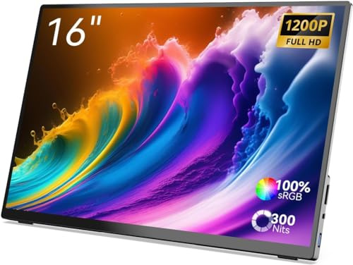 MINIX SF16T tragbarer Touch-Monitor, Full HD 1200P IPS-Bildschirm, 100% sRGB, 2 x USB-C