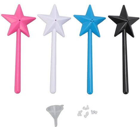 Juego de Varita Salero de Estrella de 3 Agujeros con Tapón de Silicona, Palito de Condimento de Plástico para una Cocción Precisa, Fácil de Transportar, Uso Amplio