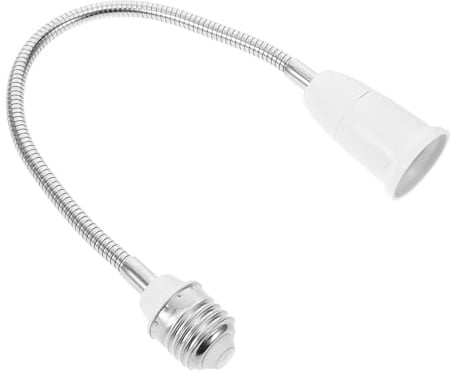 Adattatore Portalampada Tubo Flessibile Orientabile E27 per Lampade | Plastica e Metallo, Bianco, per Vetrine e Progetti Fai da Te, per Allontanare la Lampadina